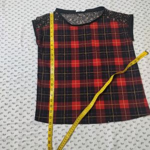 Black And Red Check Top