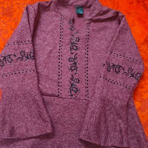 Mauve Beautiful Middi Kurti