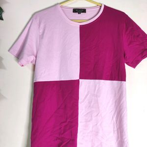 Pink Color block Oversized Tshirt 🌸
