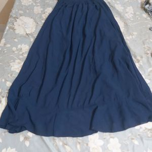 blue chiffon skirt trouser