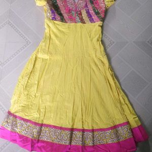 Yellow And Pink Anarkali