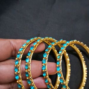 Blue stone bangles 2.8