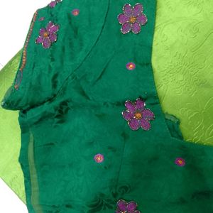 Pure Georgette Saree With Blouse