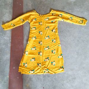 A Very Beautiful Yellow Colour Kurti