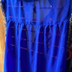 Blue Transparent Party Wear Top