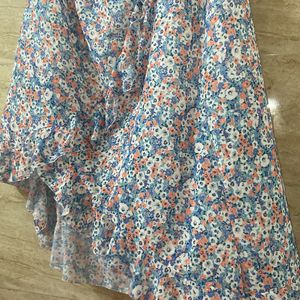 Flower Print Long Skirt