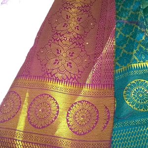 Heavy Banarasi Silk Saree..with 2 Blouses