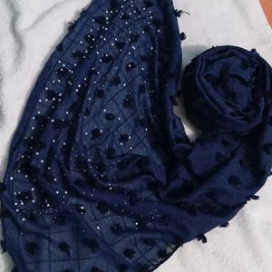 Pom -Pom Dupatta/ Shawl For Fartha And Abaya