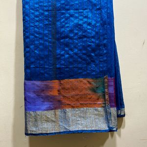 Beautiful Peacock Blue Saree