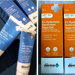 Pack Of 4 ❤️ Derma Co Sunscreen And Facewash 😍