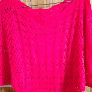 Red Woollen Top For Women