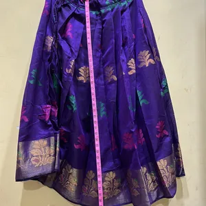 Violet & Gold Colour Festive Ware Half-Saree