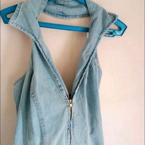 Denim Halter Neck Dress