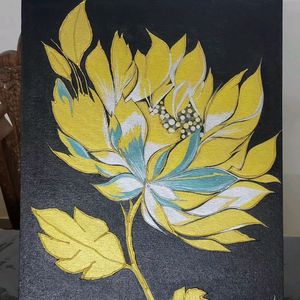 Golden bloom Acrylic Canvas Painting