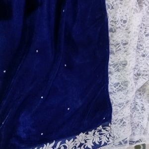 Beautiful Net Velvet Saree With Blouse