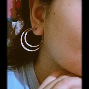 White Hoop Earrings