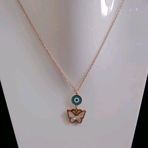 EVIL EYE BUTTERFLY NECKLACE 2 Side locket