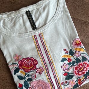 White Embroidered Top