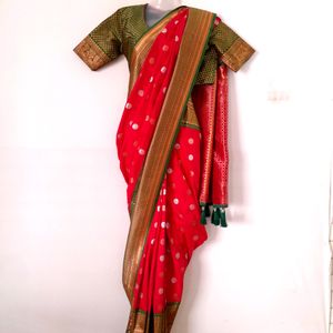 Red Ready To Wear Saree (Women's)