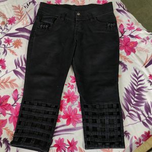 Black Half Jeans