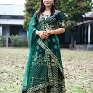 Lehnga Choli Dark Green