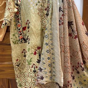 3xl Pakistani Lawn Set With Lengthy Shawl