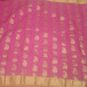 Art Silk Saree With Stoned Stitched Blouse