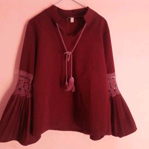 Maroon Top Party Wear