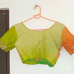 Orange And Green Saree