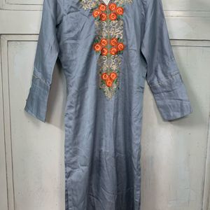 GREY KURTA PLAZZO SET WITH DUPATTA