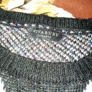 woolen glittery crop top plus size