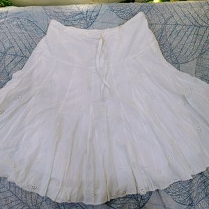 Thrifted White Midi Skirt