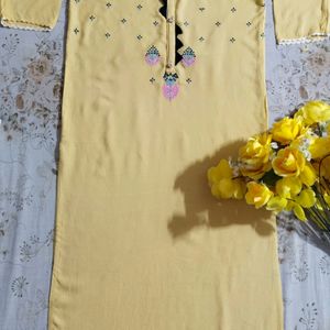 Women's Stylish Yellow Kurti