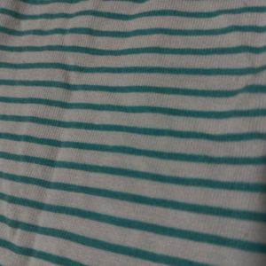 Blue Cute Top With Stripes At Back