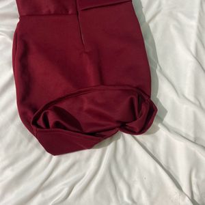 Maroon Classy Bodycon Dress