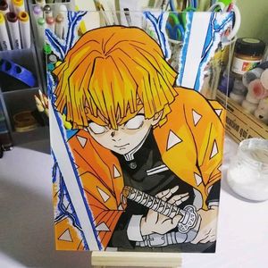 Zenitsu Glass Painting