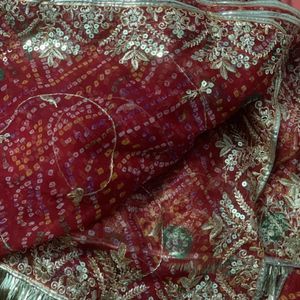 Silk Maroon Material Lehenga