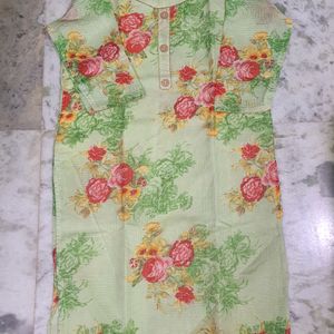 Beautiful Kota Doria Kurti With Cotton Laining