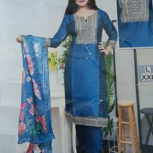 PARTY WEAR KURTI WITH PANT AND DUPPTTA