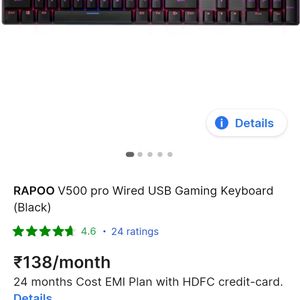 Rapoo Seal Pack Gaming Keyboard ⌨️