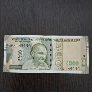 4FA 149444; Rupees 500 Rare Bank Note