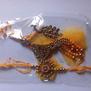 Handmade Rakhi for Brother and Bhabhi Combo Set