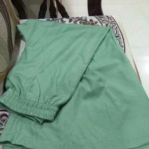 Vark Pastel Green Kurta Palazzo Duppatta Set