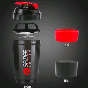 SpiderPro 500ml Gym Shaker Bottle Red