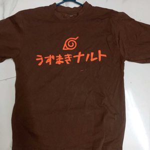 Unisex Brown Naruto Graphic Tee