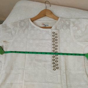 White Floral Kurta