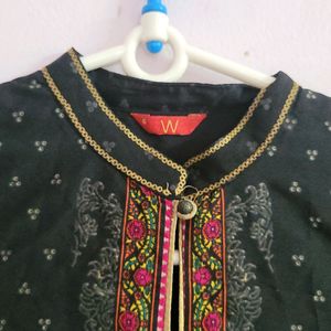 W Brand Black Gold Kurta. Size XS