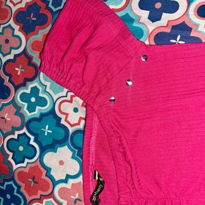 Combo Cute Pink Top With White Embroidered Shorts