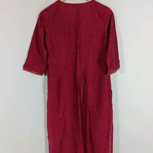 Burgundy Embroidered Kurta (Women)