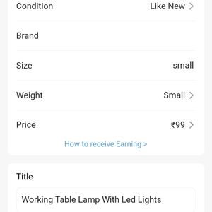 Working Table Lamp With Led Lights